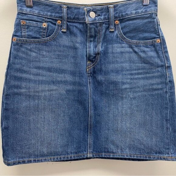 Levis Blue A-Line Mini Skirt Casual Size 26 - Picture 1 of 6